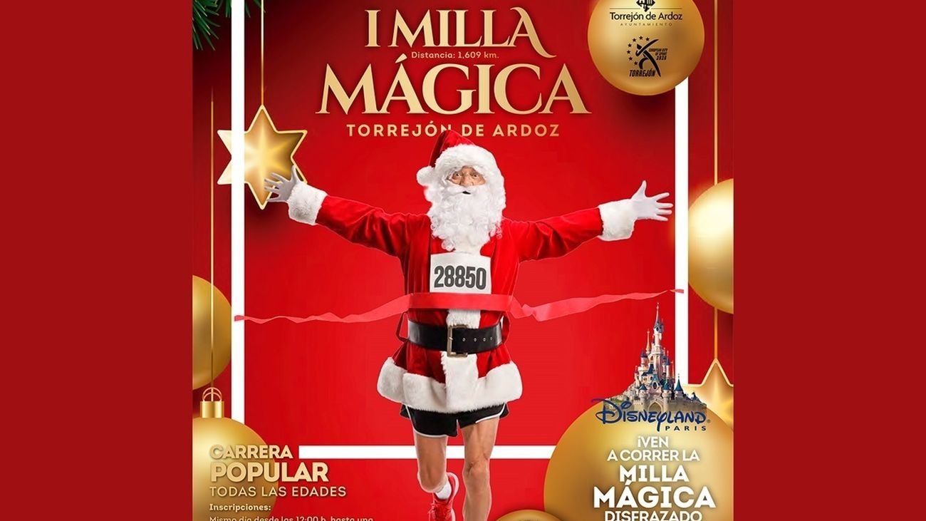 Pancarta de la carrera popular de Torrejón de Ardoz I Milla Mágica